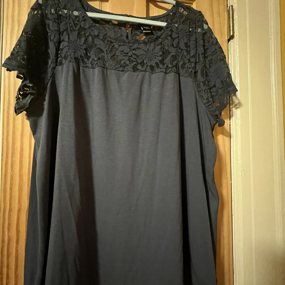 Torrid Black Lace Yoke Blouse